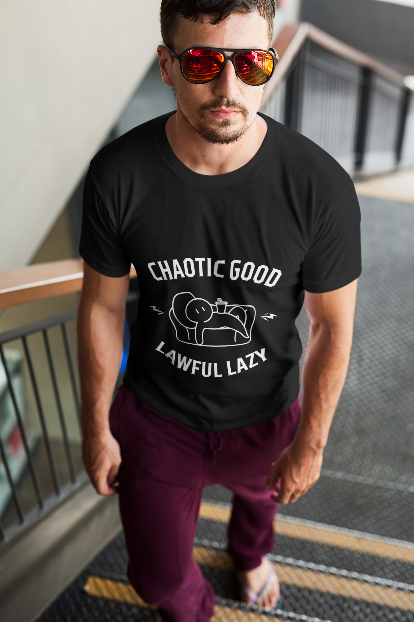 Chaotic Good Lawful Lazy Tee