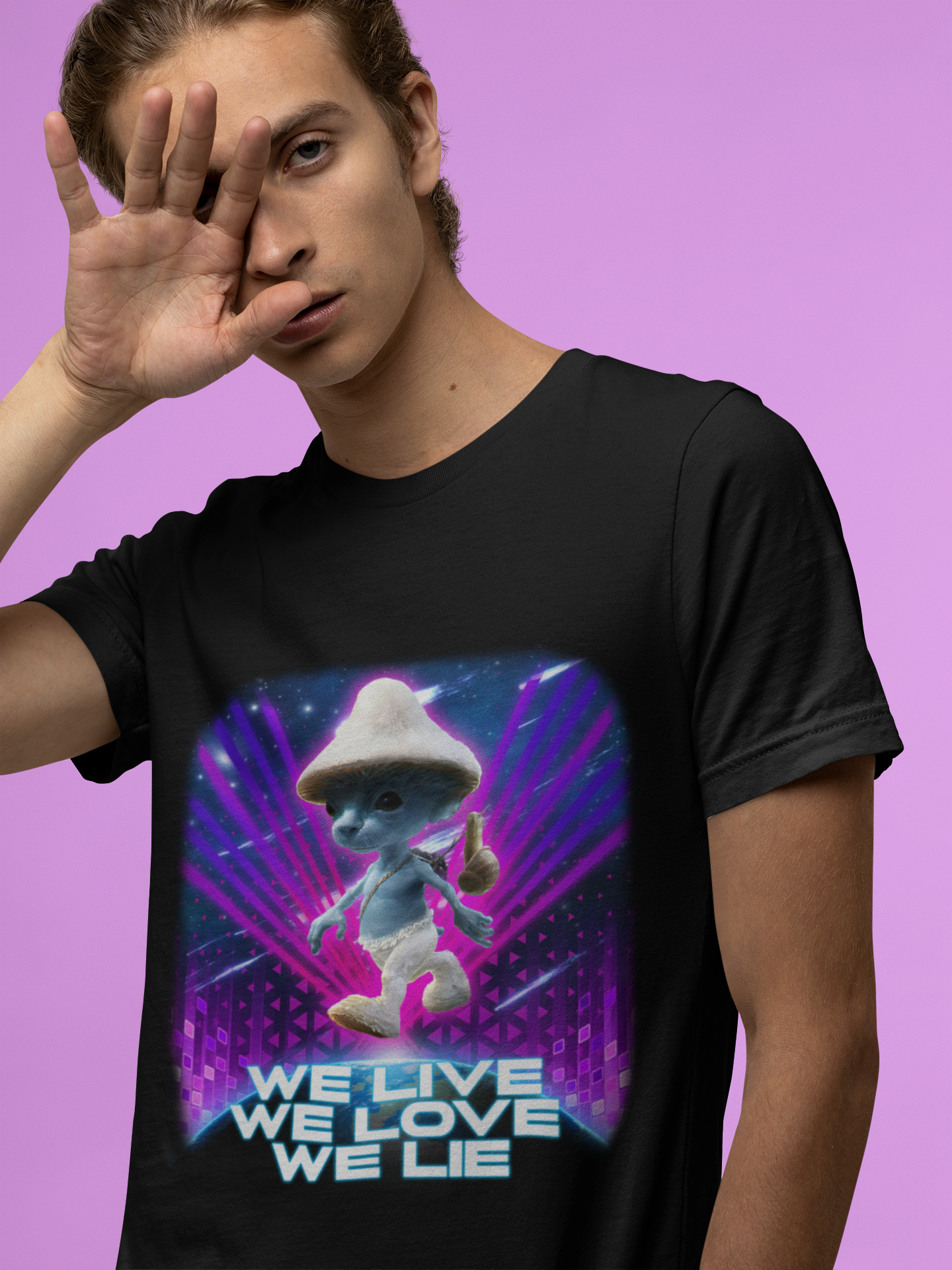 Smurf Cat We Live We Love We Lie Tee