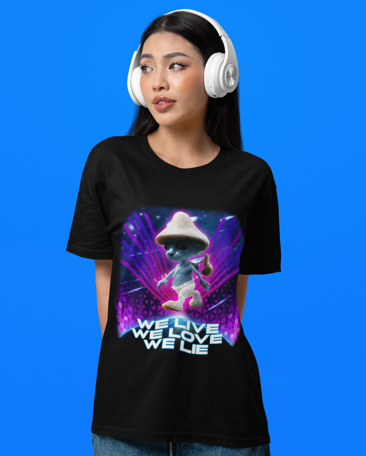 Smurf Cat We Live We Love We Lie Tee