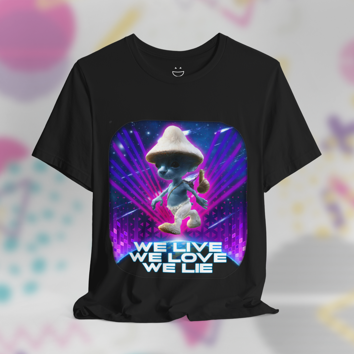 Smurf Cat We Live We Love We Lie Tee