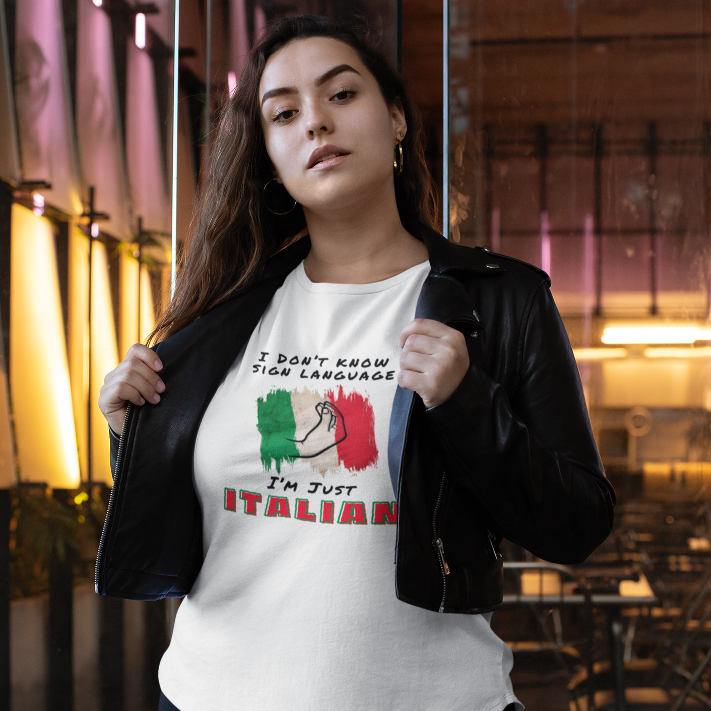 I Don't Know Sign Language I'm Just Italian Tee