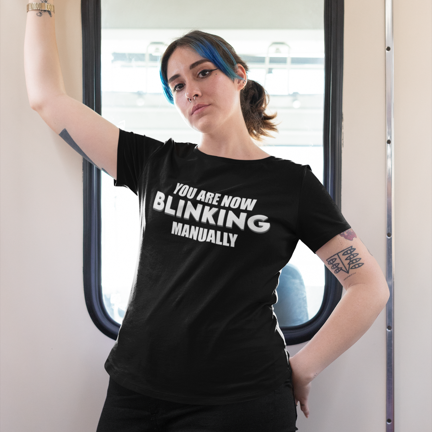 You Are Now Blinking Manually Tee